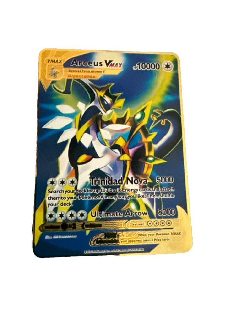 Arceus VMAX HP10000 Metal POKEMON Game Customized Fan Art Card Gift Collectable